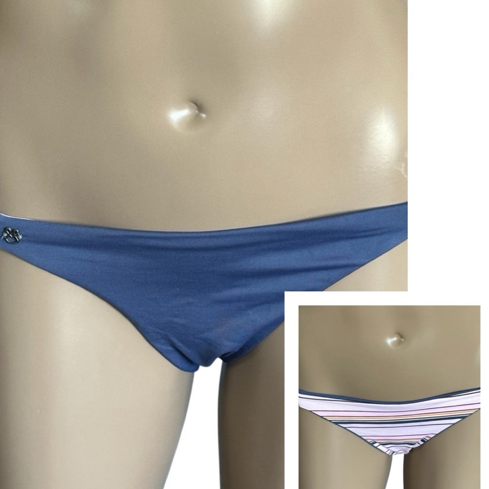 Maaji Strappy Reversible Signature Side Straps Bikini Swim Bottom Solid/Striped